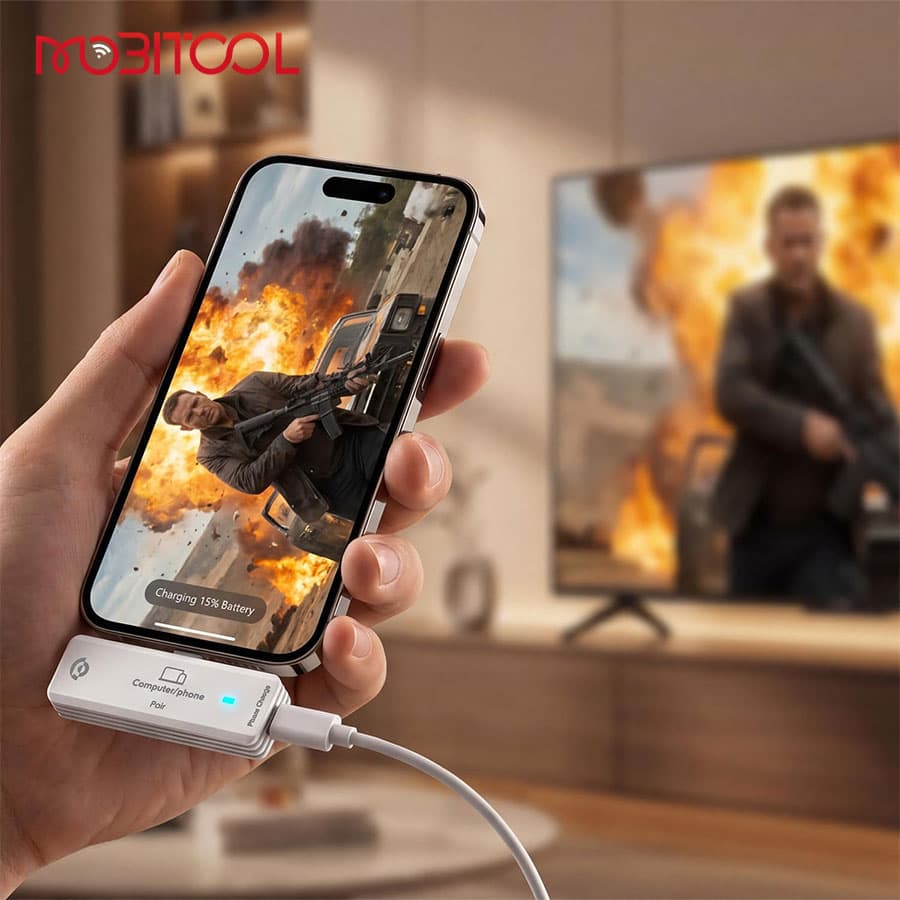 دانگل تایپ سی انتقال تصویر بی سیم پاورولوژی Powerology AIROMA USB-C to HDMI Wireless Display Adapter PWTC03 — تصویر ۸
