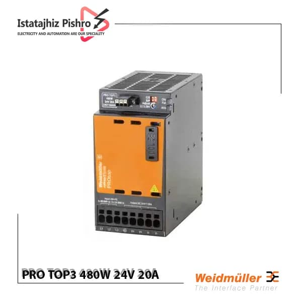 منبع تغذیه تابلویی وایدمولر PRO TOP3 480W 24V 20A