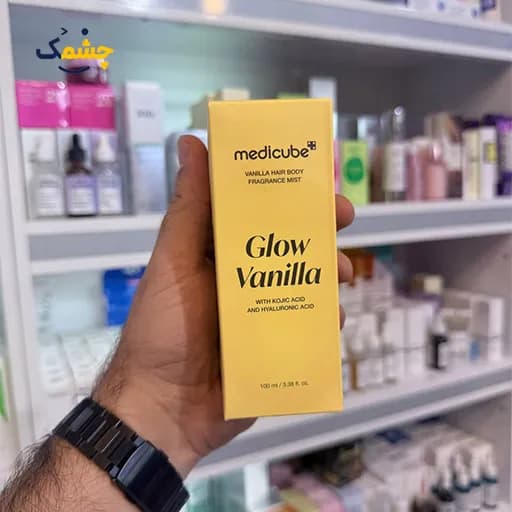 بادی میست وانیلی مو و بدن مدیکیوب مدل Glow Vanilla حجم 100 میلی‌لیتر — تصویر ۲