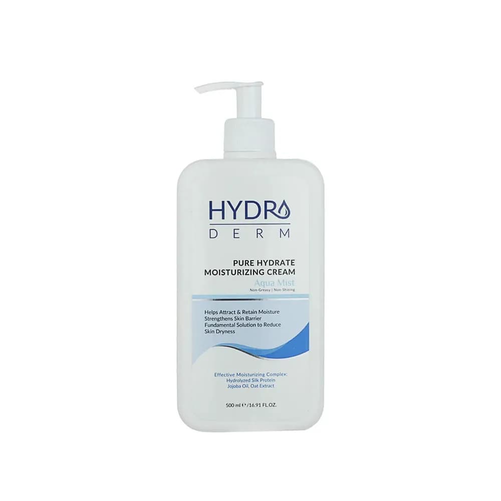 کرم پمپی مرطوب کننده و نرم کننده دست و صورت هیدرودرم مدل Aqua Mist حجم 500 میلی لیتر