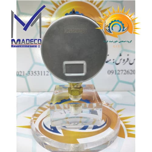 گیج فشار مدکو صفحه ۶ سانت (۶۳ میلی‌متر) رنج ۰ تا ۱ بار استیل برنج مدل PI52T4 — تصویر ۴