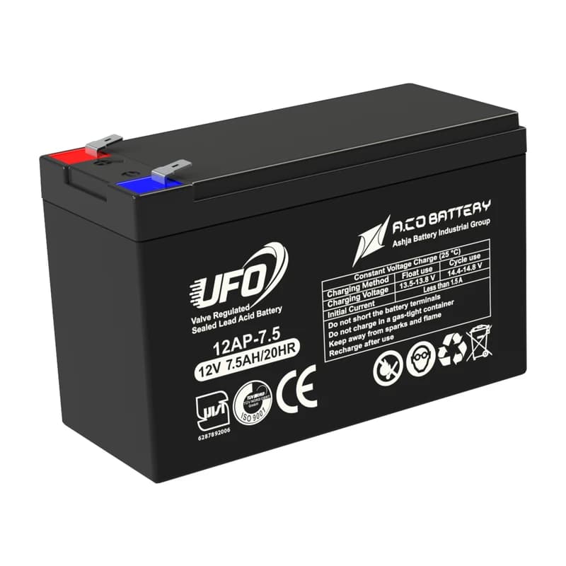 باتری سرب اسیدی UFO 7.5 آمپر 12 ولت برای موتور برق سایلنت