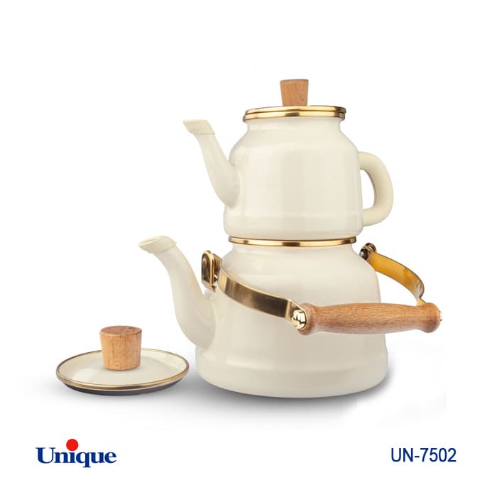 کتری و قوری لعابی 2/5لیتر UNIQUE UN-7502 — تصویر ۲