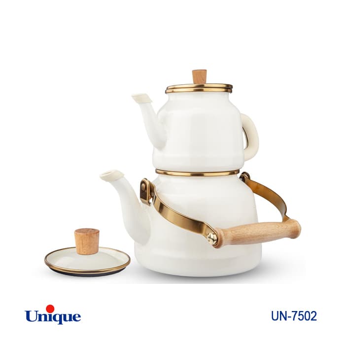 کتری و قوری لعابی 2/5لیتر UNIQUE UN-7502 — تصویر ۳