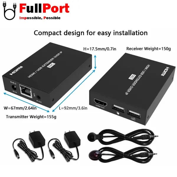 توسعه دهنده HDMI TCP/IP روی کابل شبکه 150 متر فرانت مدل FN-EK115 — تصویر ۶
