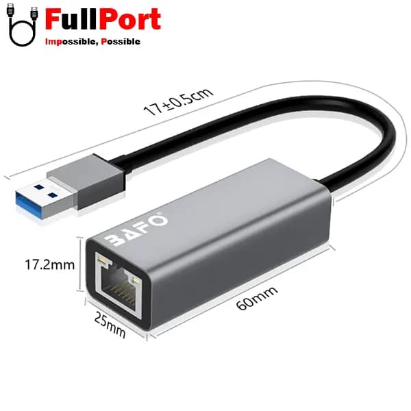 مبدل USB3.0 به RJ45 1000Mbps بافو مدل BF-330 — تصویر ۶