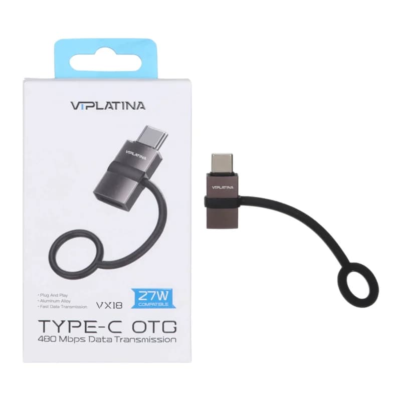 تبدیل VIPLATINA Lightning To Type-C مدل VX18 27W – مشکی (گارانتی 12 ماه تعویض نیکان همراه)
