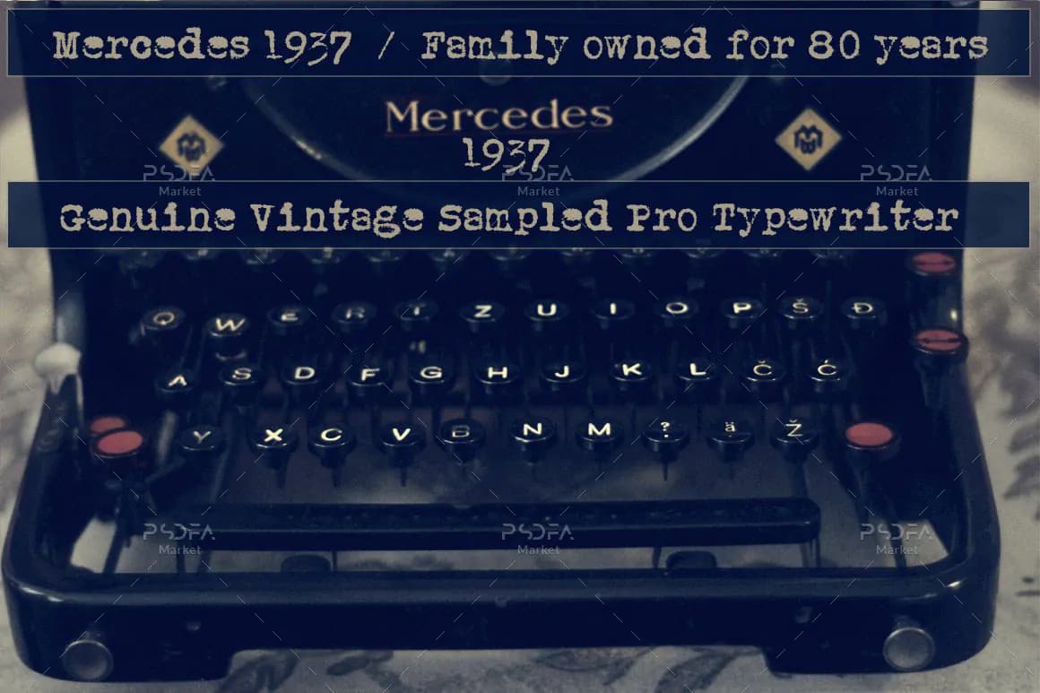 فونت ماشین تحریر قدیمی Mercedes1937 — تصویر ۵