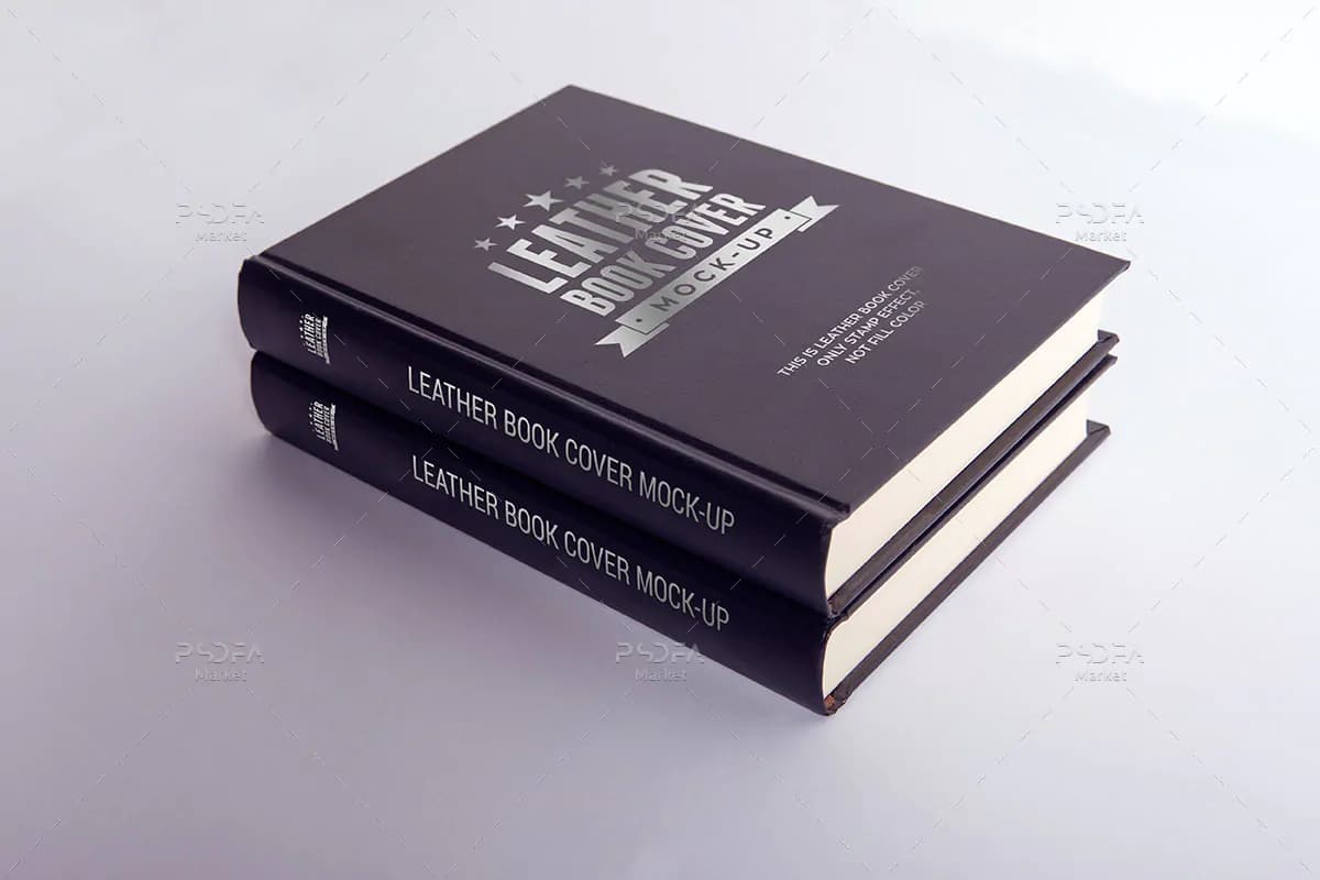موکاپ جلد چرمی کتاب در نماهای مختلف — تصویر ۷