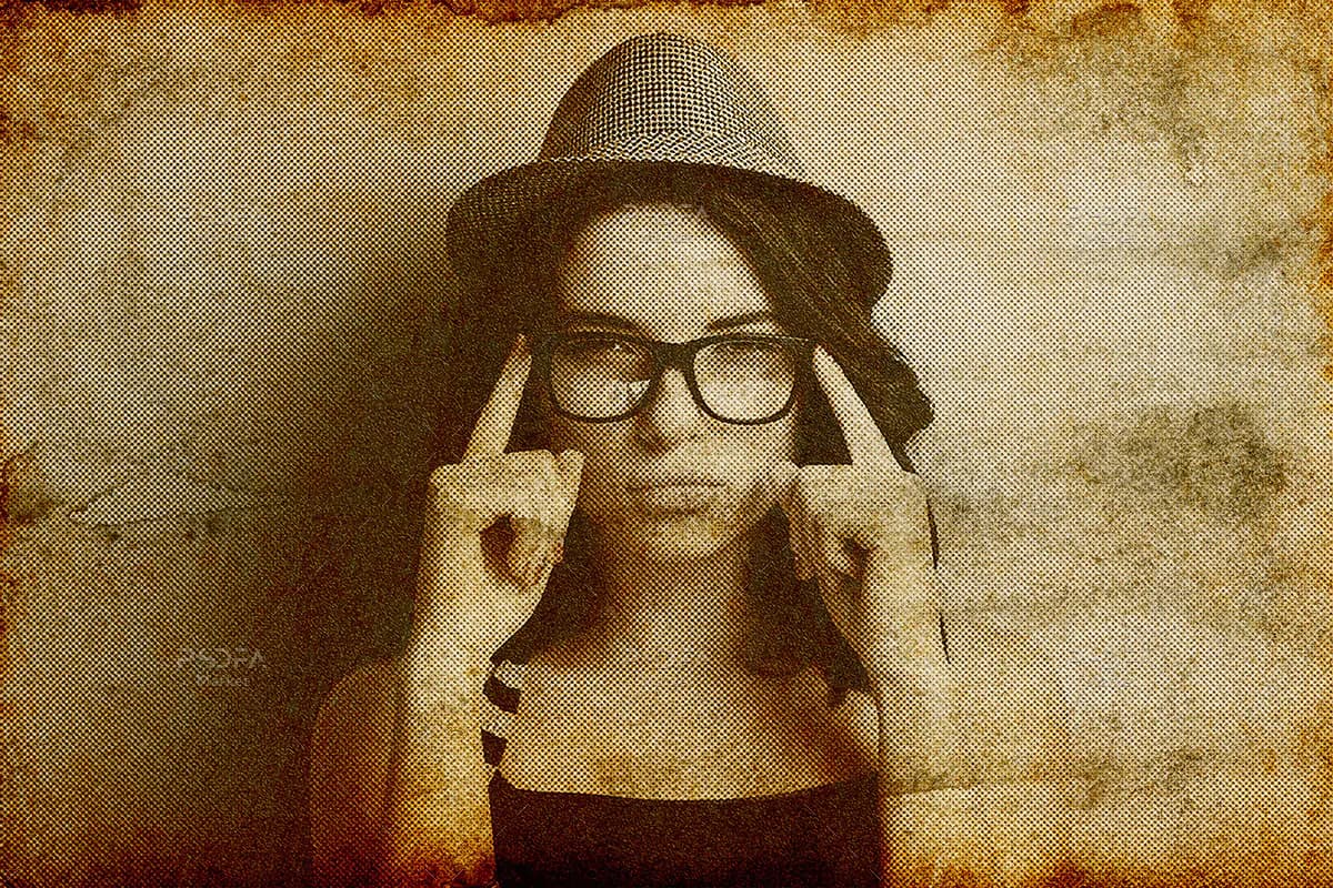 افکت عکس قدیمی و رترو هافتون برای فتوشاپ — تصویر ۲
