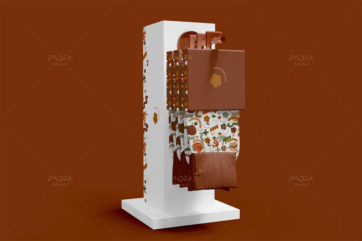 موکاپ جوراب روی استند