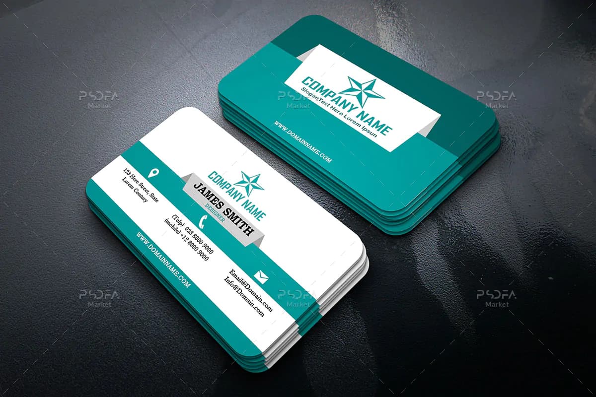 طرح لایه باز کارت ویزیت با رنگبندی متنوع — تصویر ۳