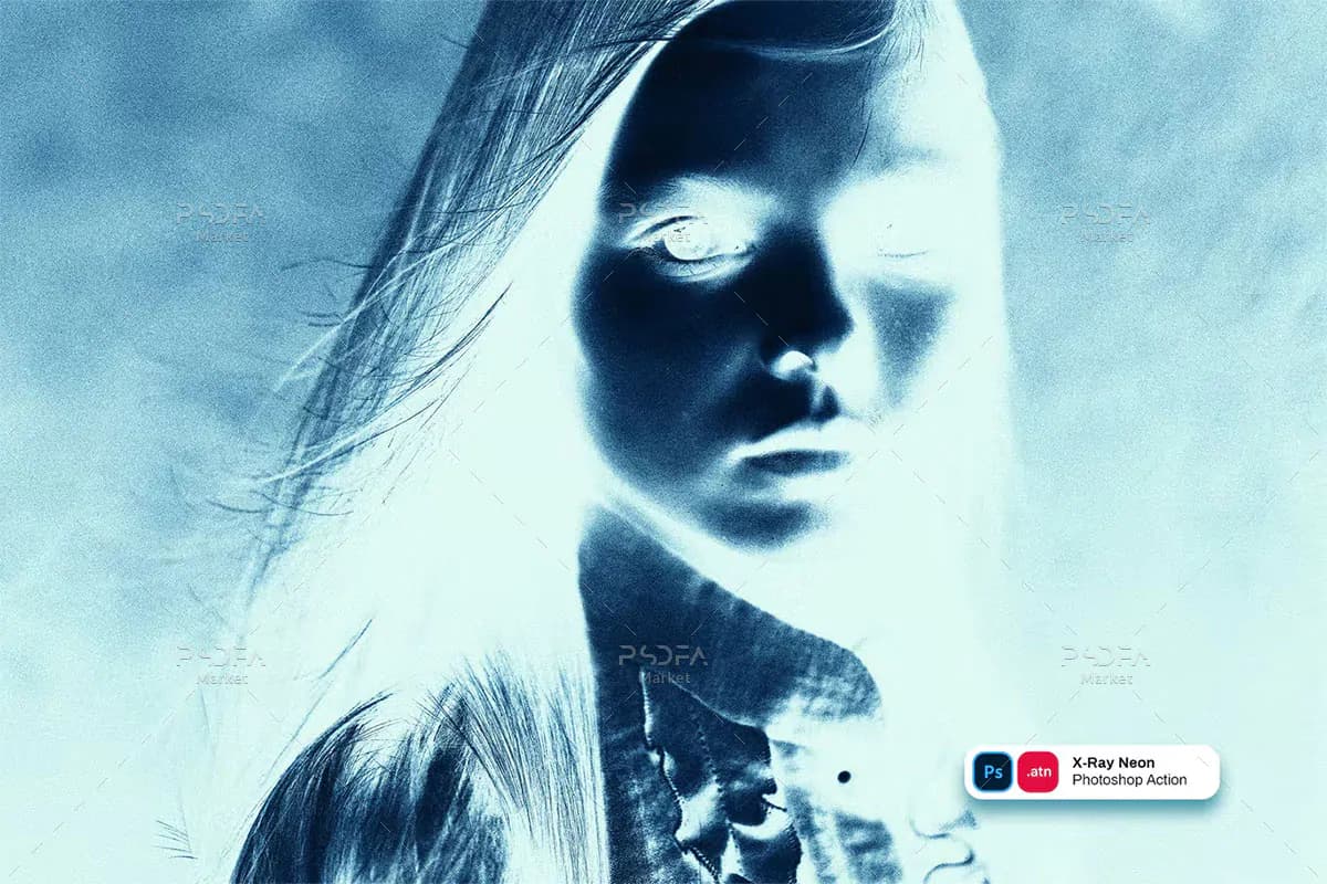 اکشن فتوشاپ افکت اشعه ایکس و نئون
