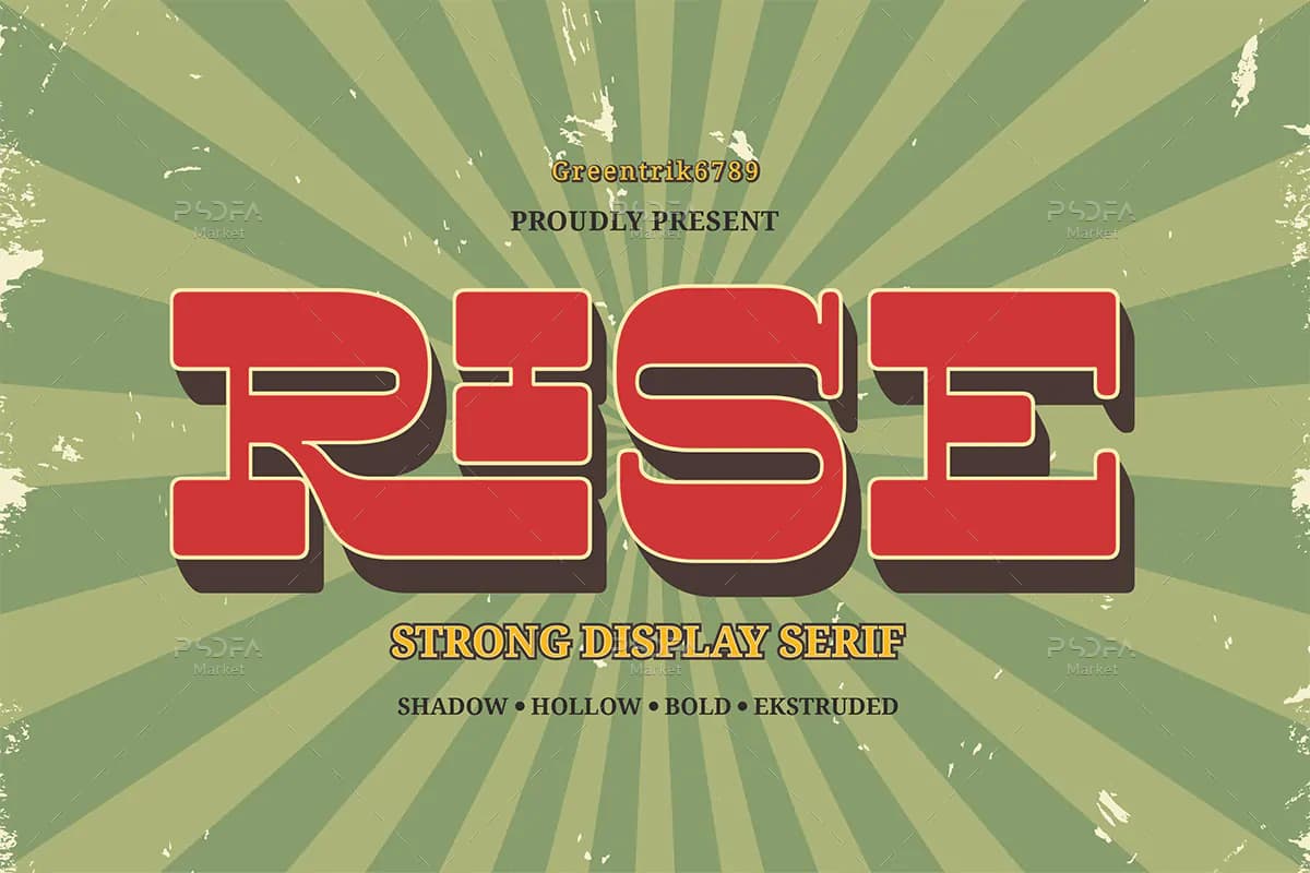 فونت کلاسیک و رترو انگلیسی Rise