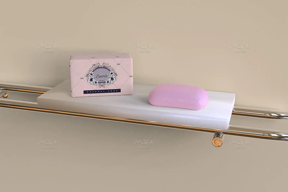 موکاپ بسته بندی صابون در نماهای مختلف — تصویر ۲