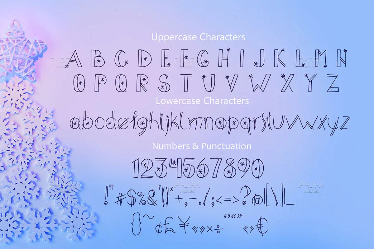 فونت برفی کریسمس مبارک Happy Xmas — تصویر ۴