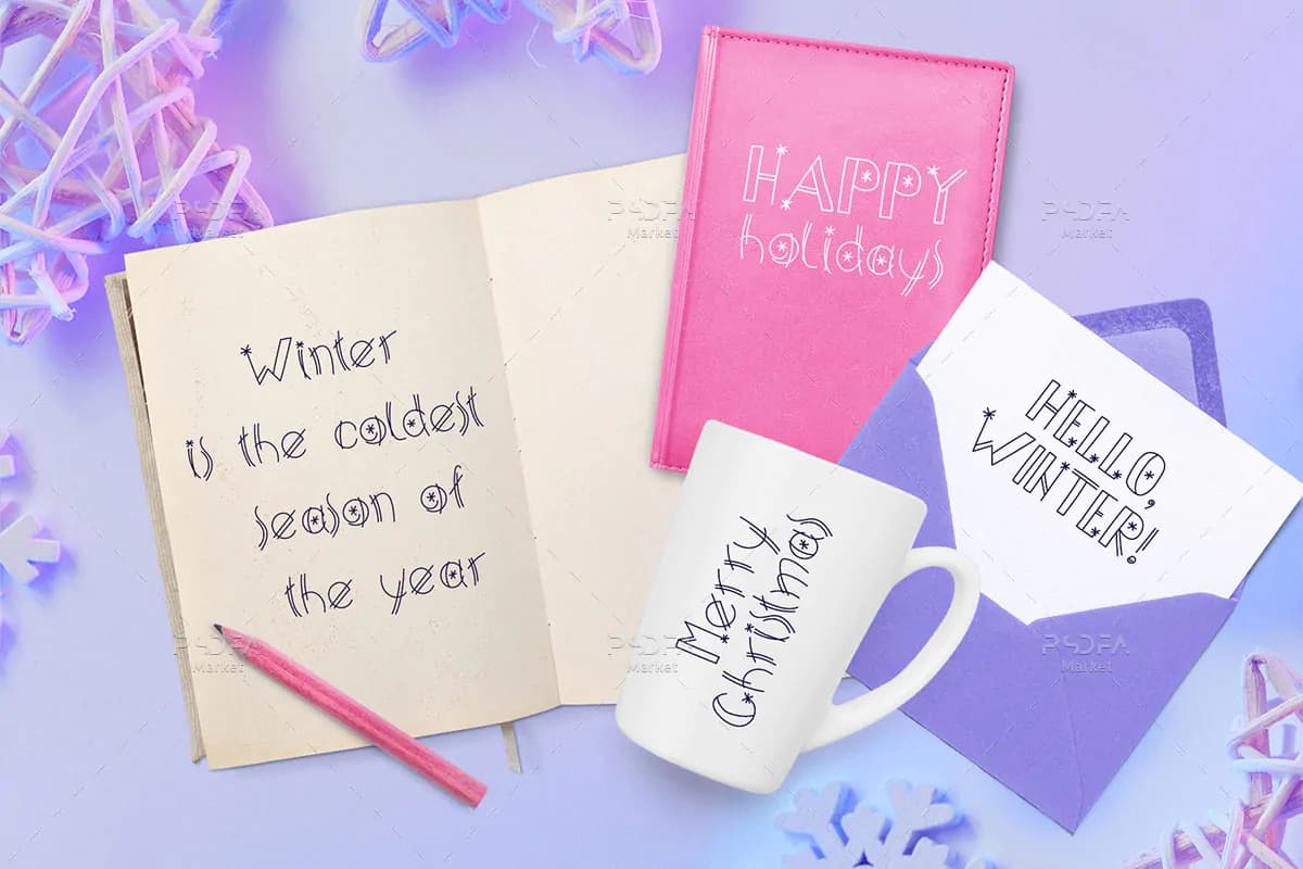 فونت برفی کریسمس مبارک Happy Xmas — تصویر ۲