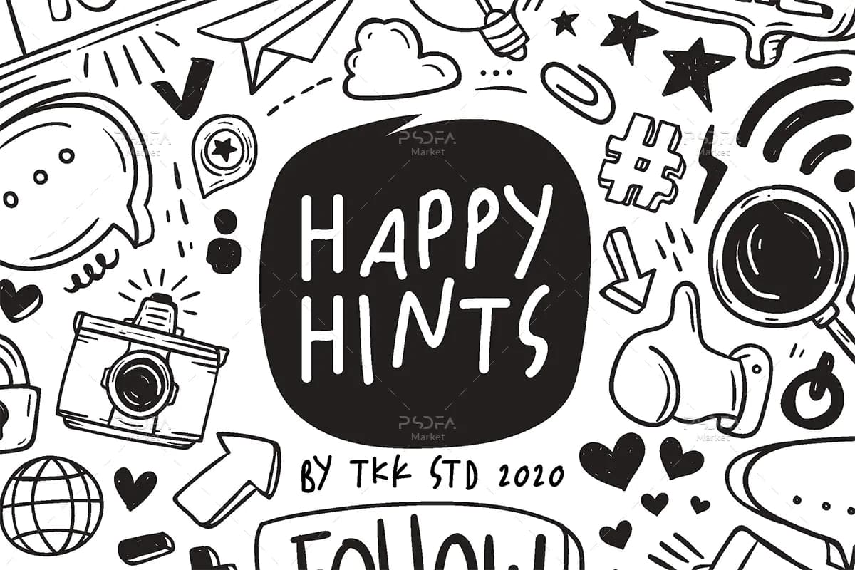 فونت کودکانه و شاد دودلی Happy Hints