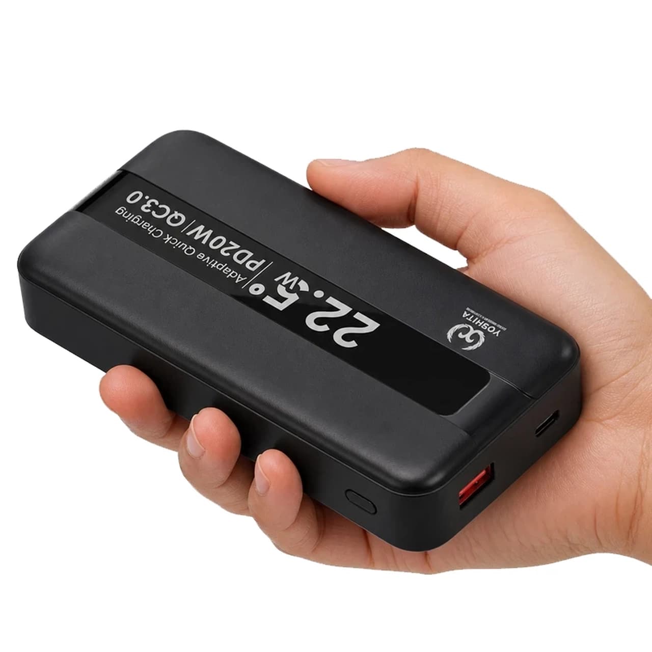 پاوربانک PD و فست شارژ Yoshita 22.5W 20000mAh مدل YP-021 – مشکی – MMS (گارانتی 6 ماهه YA) — تصویر ۳