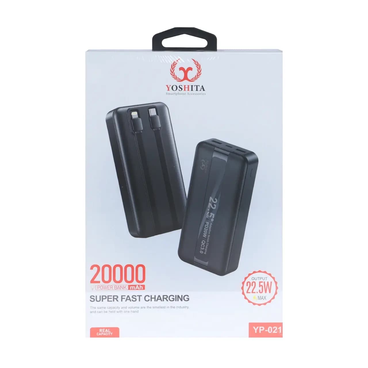 پاوربانک PD و فست شارژ Yoshita 22.5W 20000mAh مدل YP-021 – مشکی – MMS (گارانتی 6 ماهه YA) — تصویر ۱۱