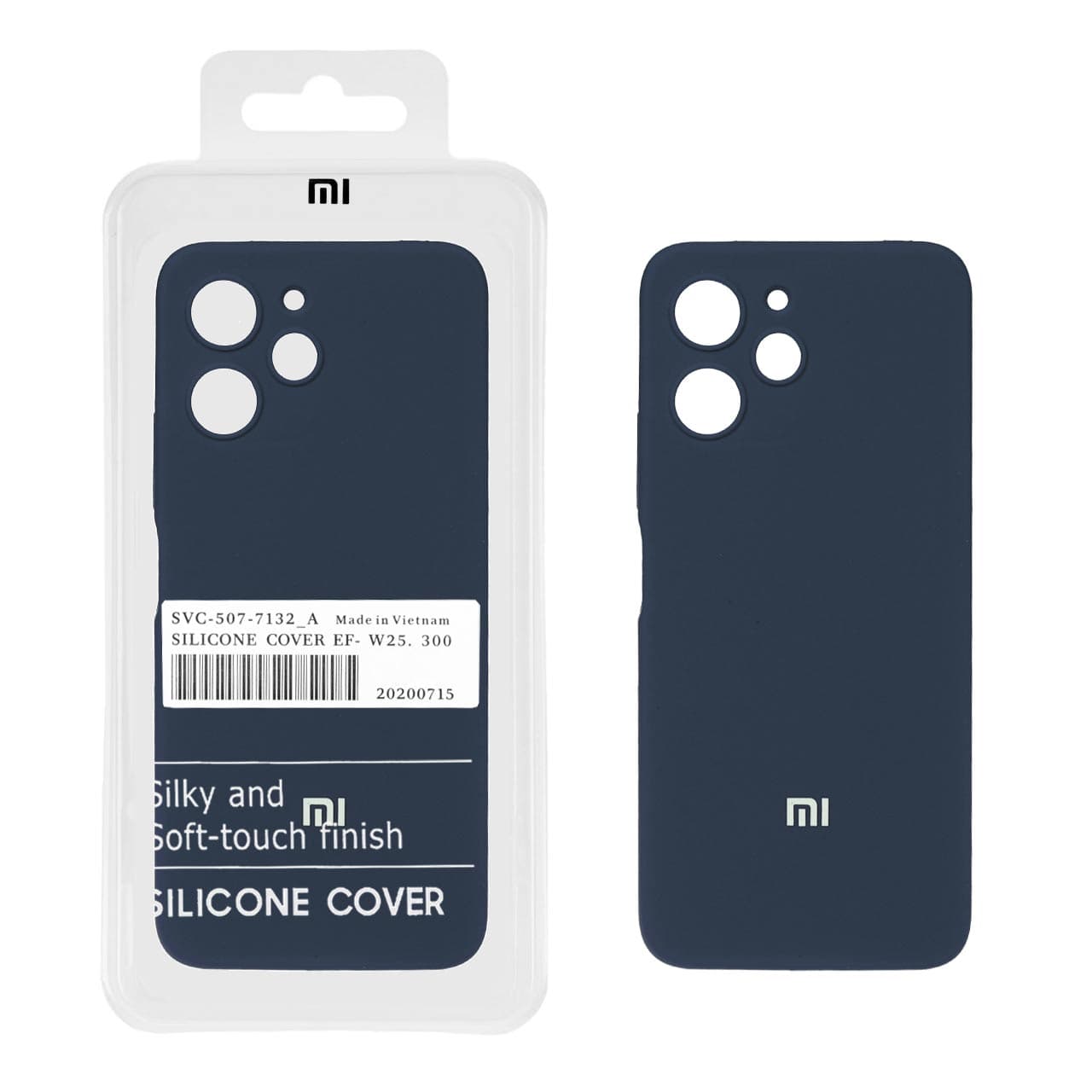 قاب سیلیکونی پاک کنی اورجینال درجه یک Xiaomi Redmi 12 / Poco M6 Pro 5G – سرمه ای (پک دار)