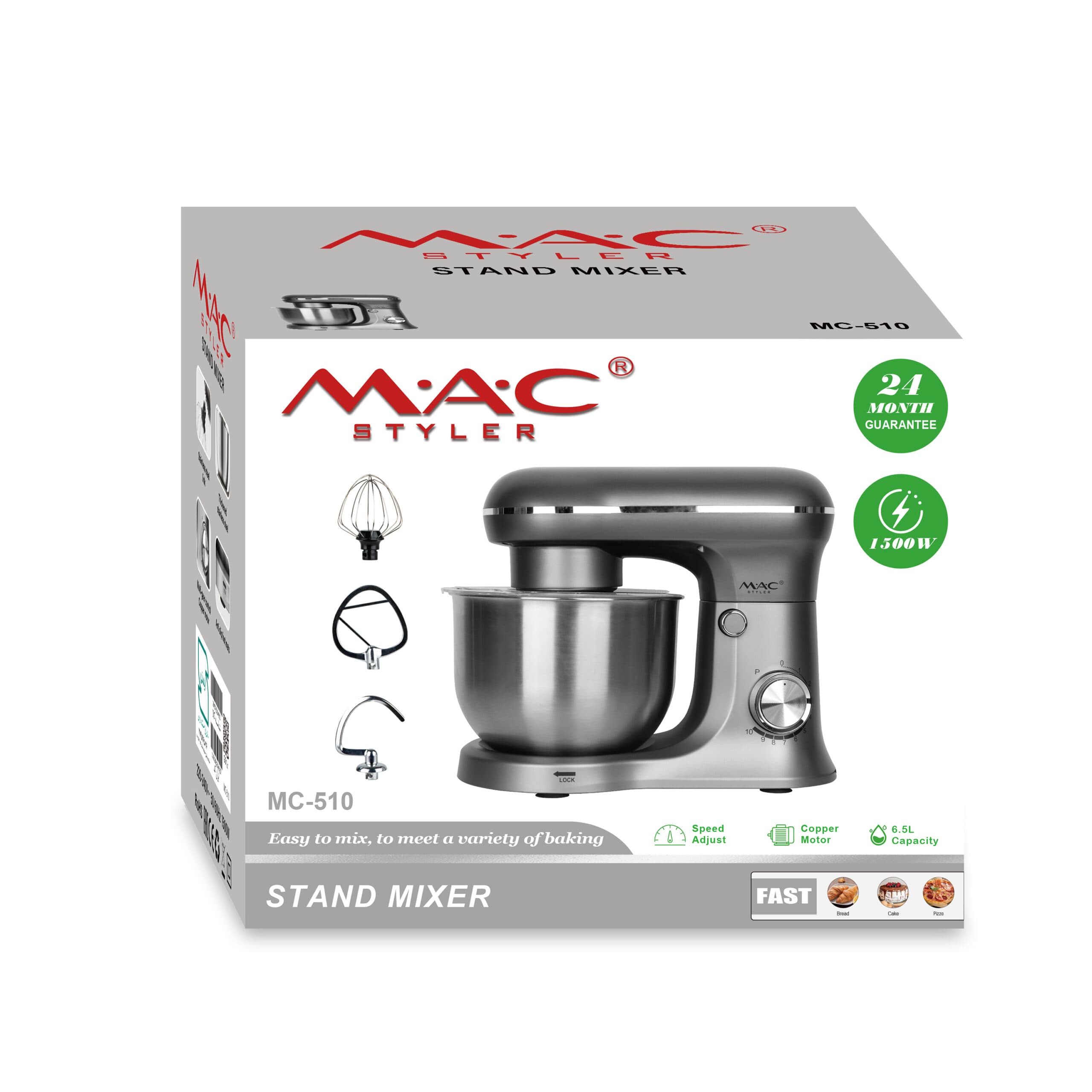 همزن کاسه دار مک استایلر مدل MC-510 — تصویر ۲