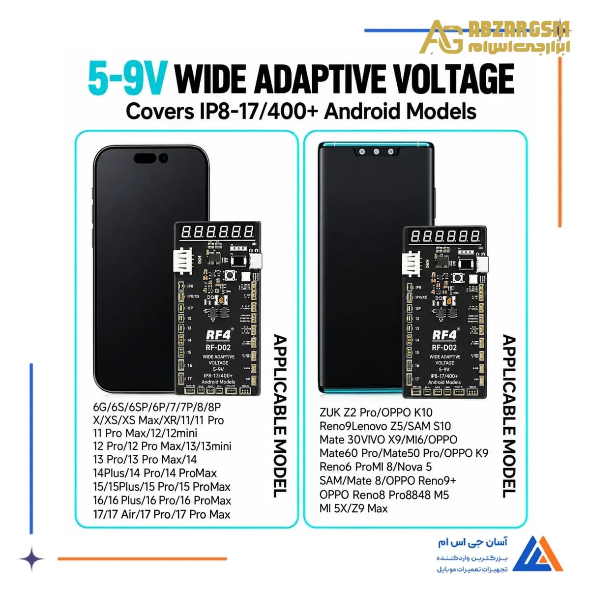 کیت تست و شوکر باتری آر اف فور RF-D02 — تصویر ۵