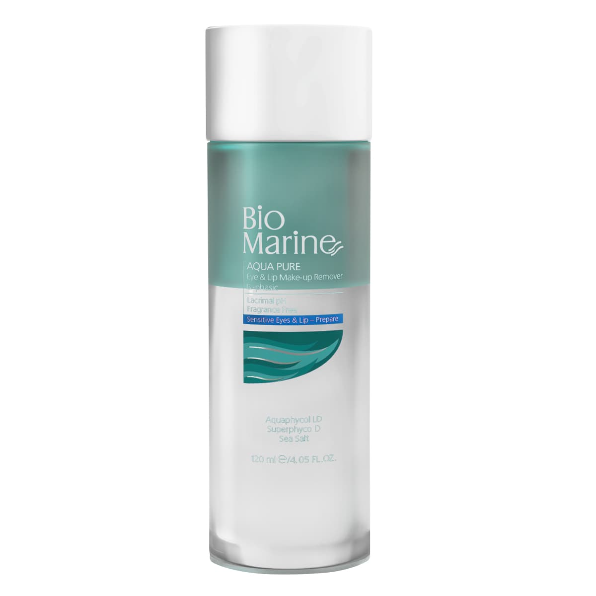 مراقبت پوست محلول پاک کننده آرایش چشم و لب بایومارین مدل AQUA PURE حجم 120 میلی لیتر
