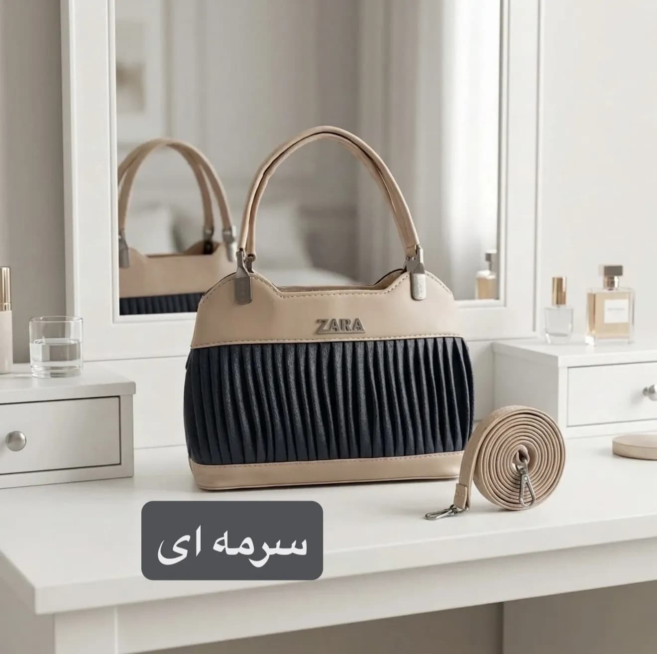 کیف دستی زنانه مجلسی کرکره‌ای کد 5735 — تصویر ۵