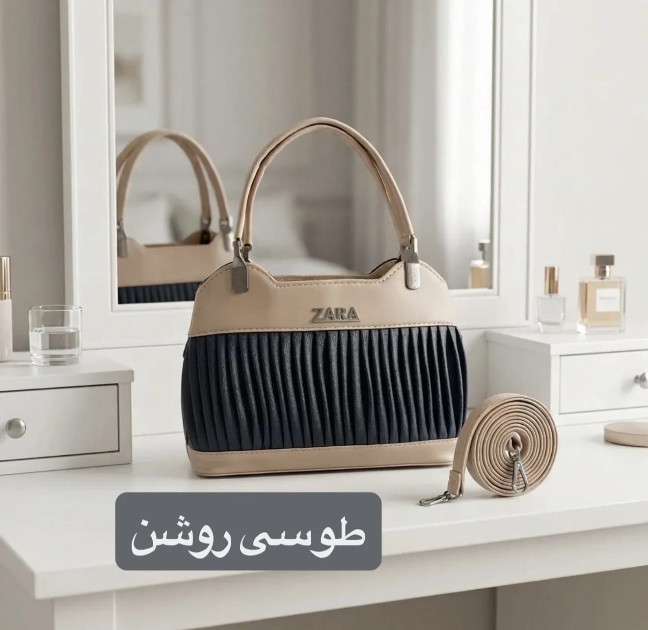 کیف دستی زنانه مجلسی کرکره‌ای کد 5735 — تصویر ۶