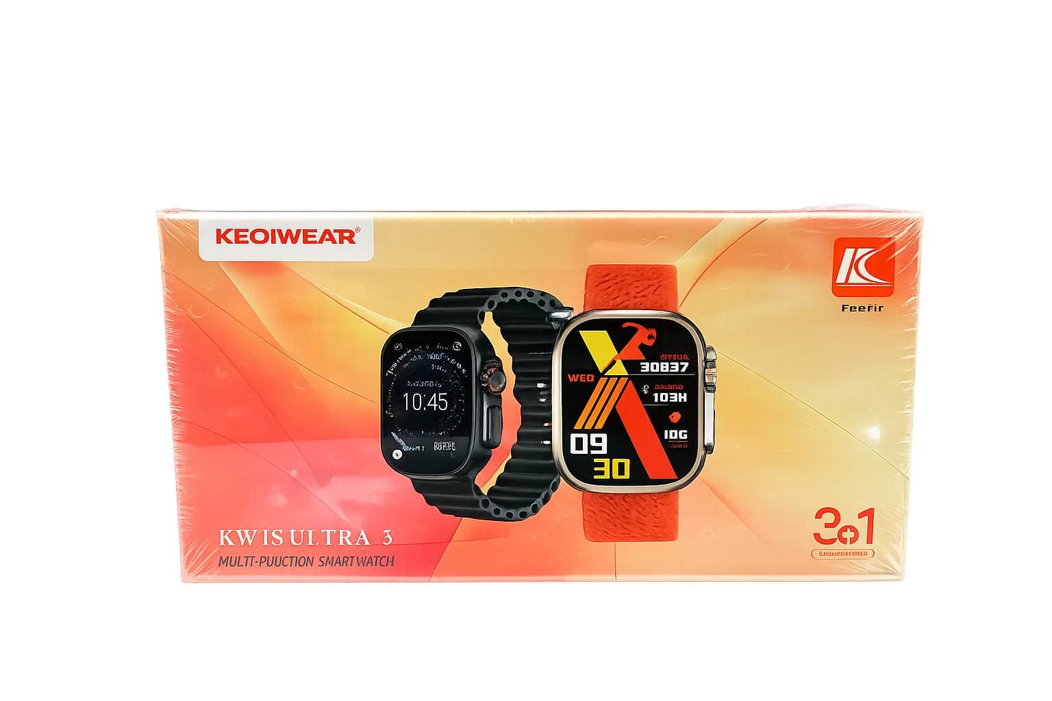 ساعت هوشمند KEQIWEAR مدل KW76 Ultra 3 با 3 بند — تصویر ۳