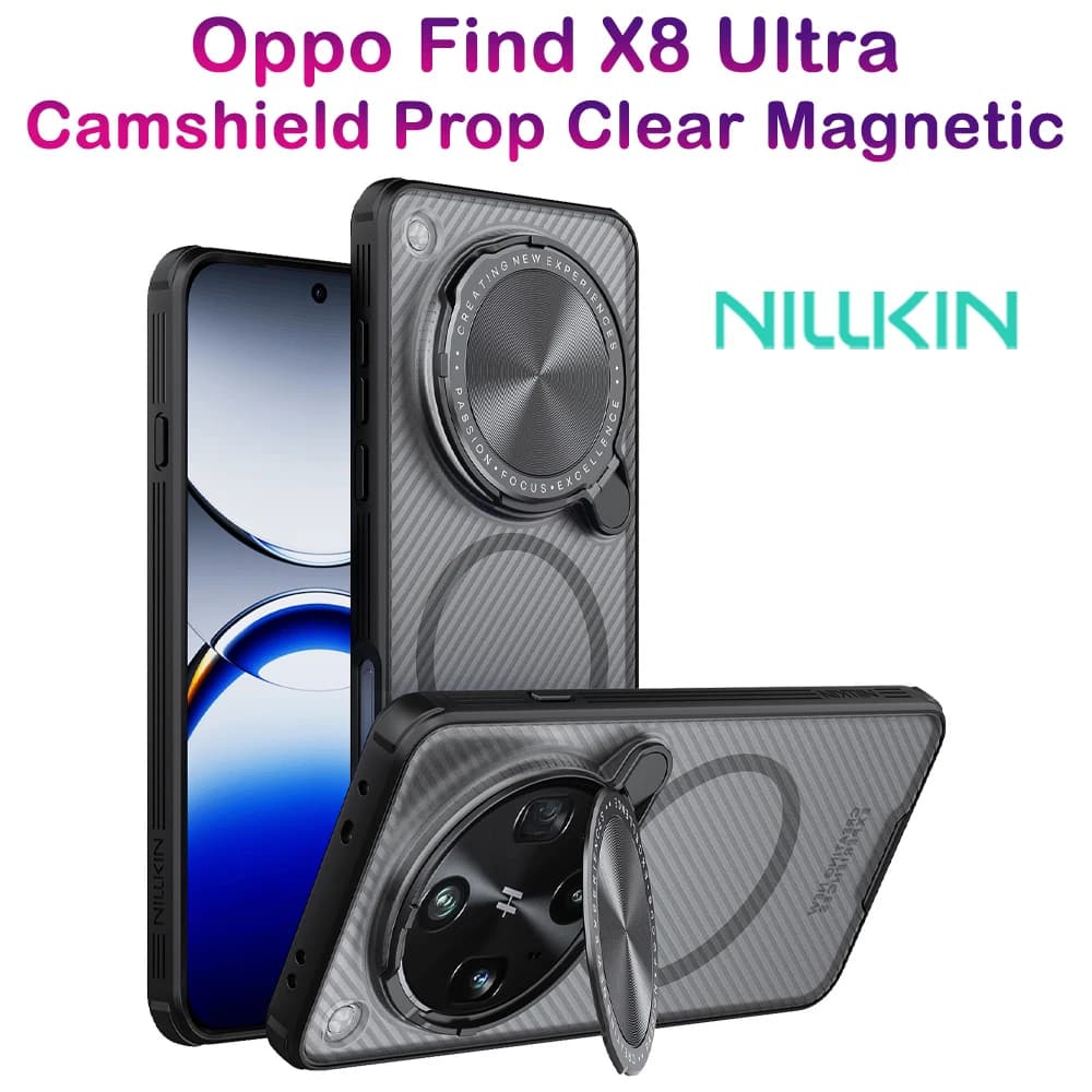 گارد مگنتی نیمه شفاف کمرا استند Oppo Find X8 Ultra مارک نیلکین مدل Camshield Prop Clear
