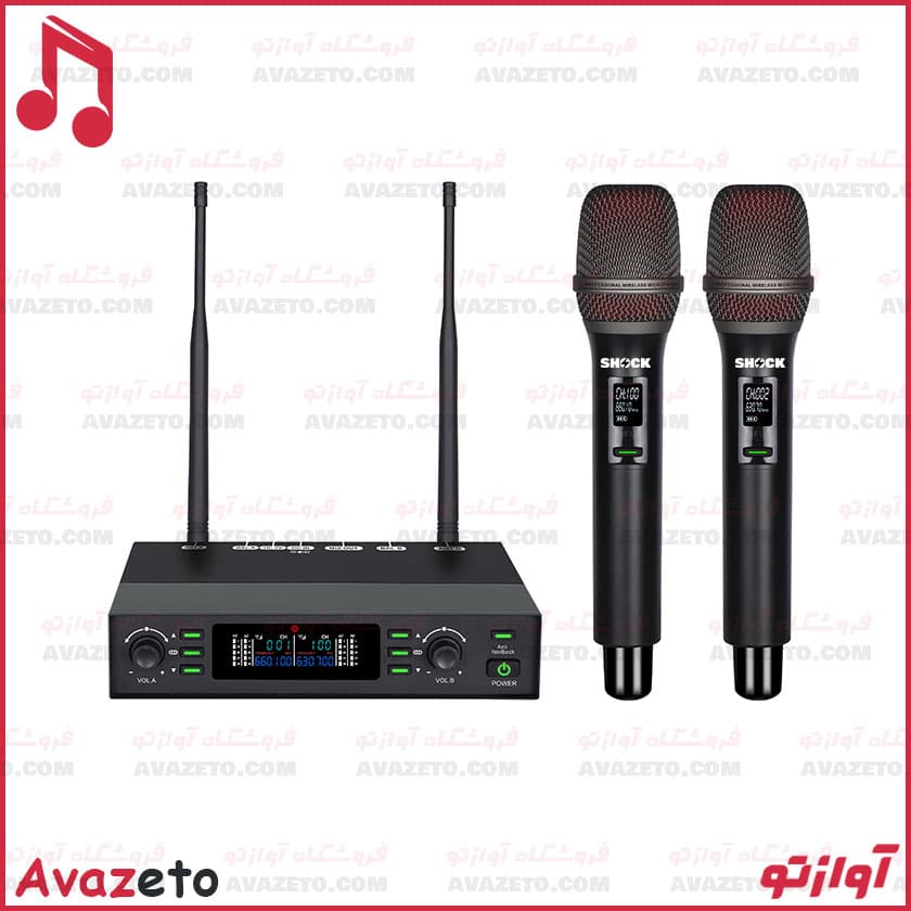 میکروفون بی‌سیم دو دستی شاک مدل SHOCK SH-800