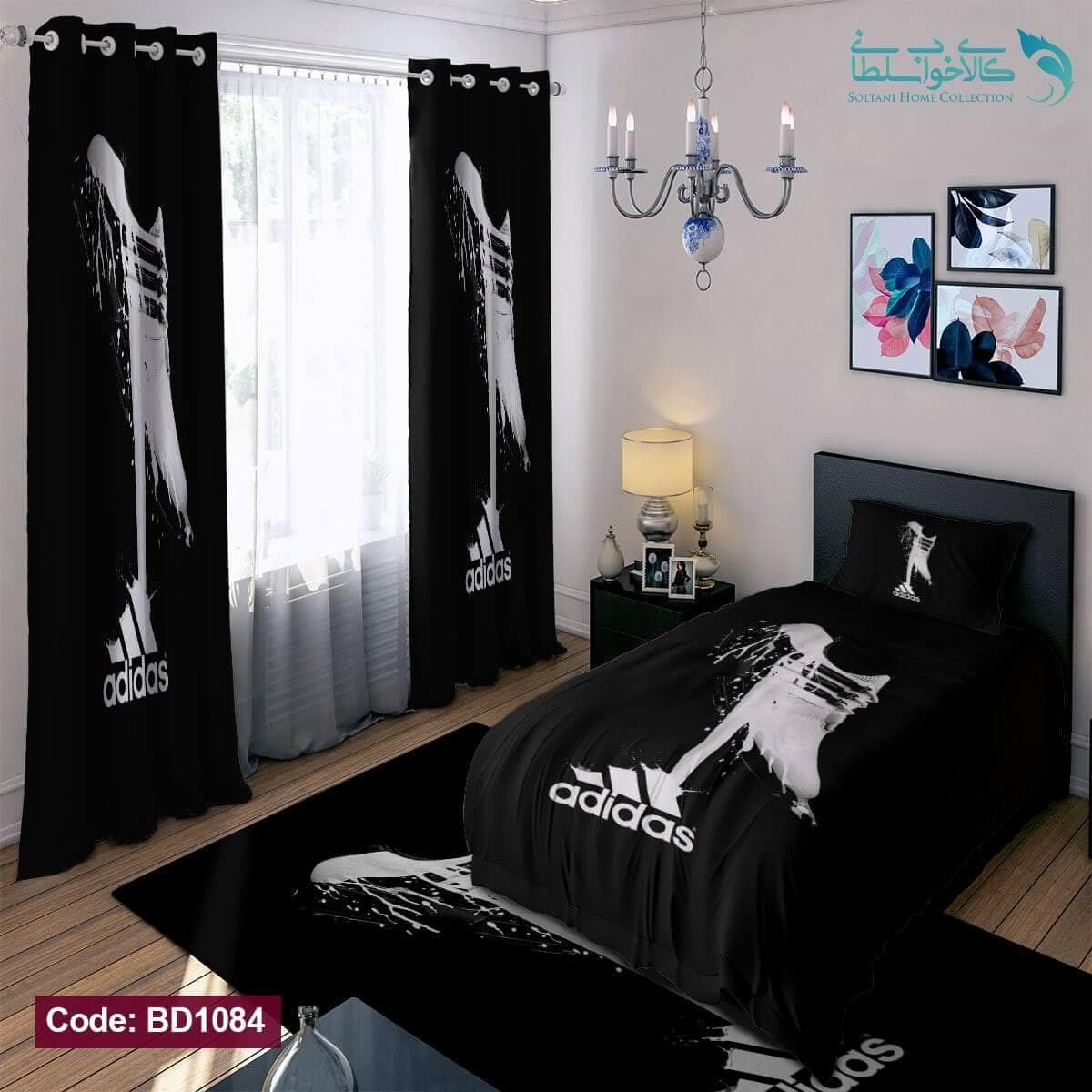 روتختی طرح adidas مشکی یکنفره کد BD1084