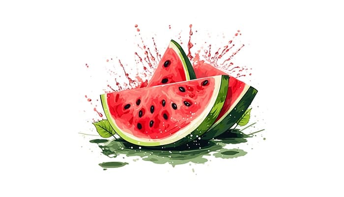 وکتور طرح آبرنگی هندوانه شب یلدا