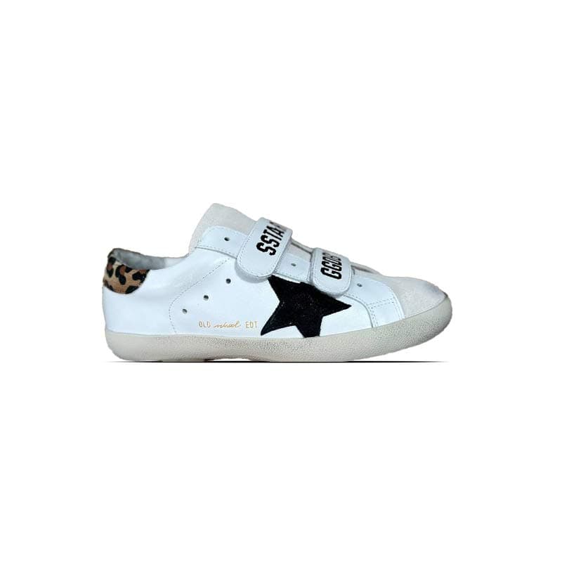 کتونی کژوال گلدن گوس چسبی سفید پلنگی Golden Goose Superstar White Brown Leopard