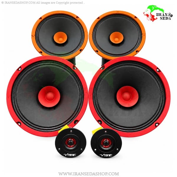پک سیستم صوتی میدرنج دناکو دو عدد میدرنج سایز 8 اینچ + دو عدد میدرنج سایز 6.5 اینچ + دو عدد تیوتر وایب