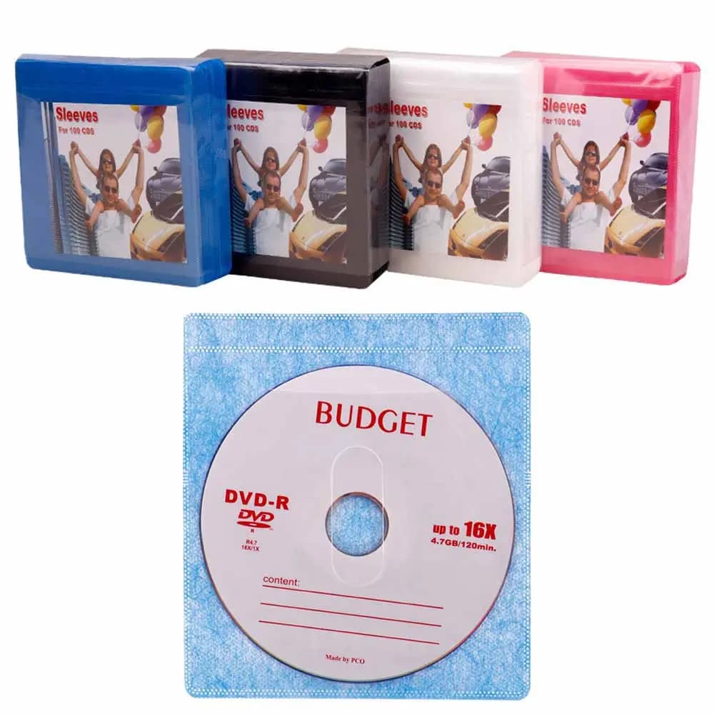 کاور سی دی (CD و DVD) ضد خش پنبه ای بسته 100 عددی