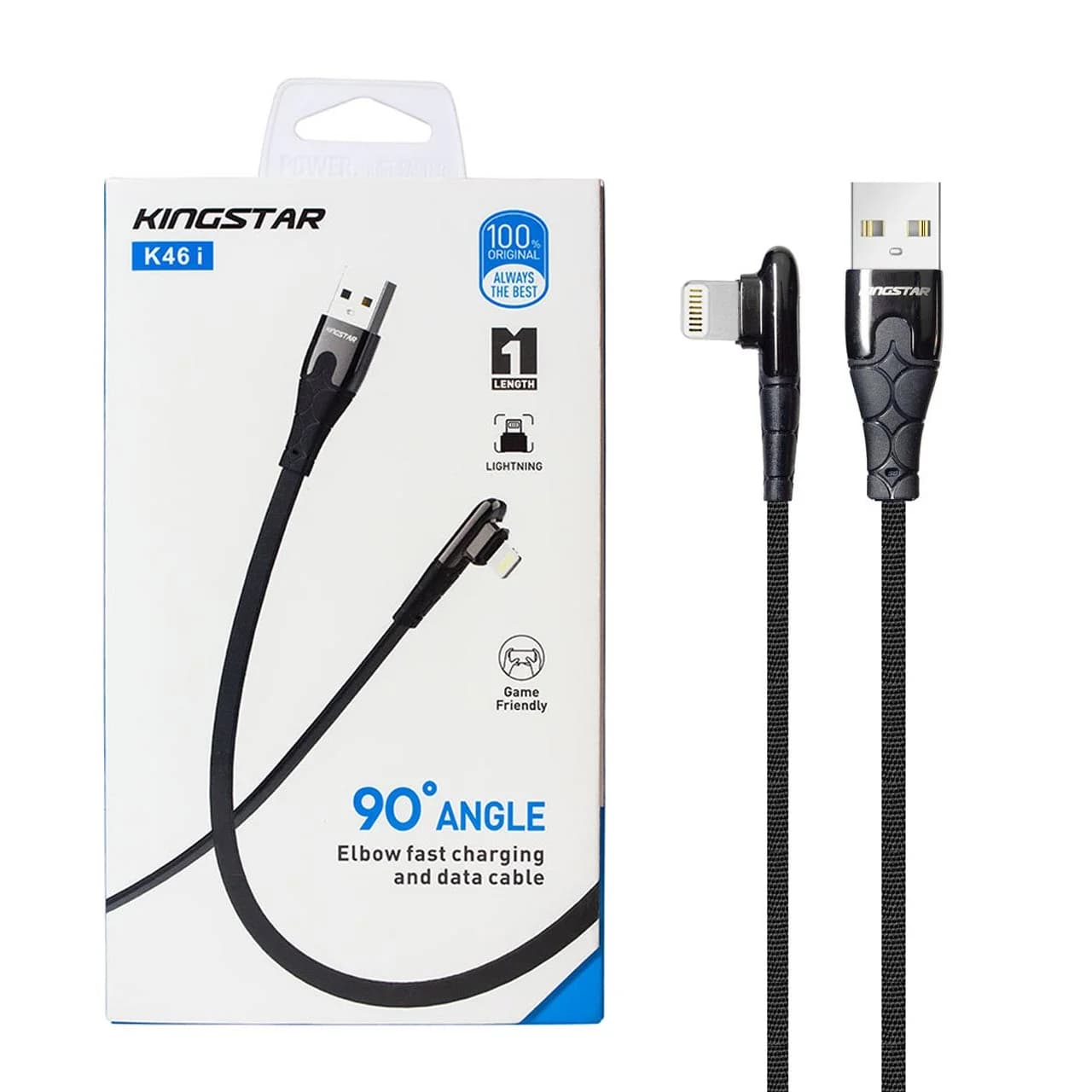 کابل شارژ فست آیفون KingStar مدل K46 i – خاکستری (گارانتی متین)