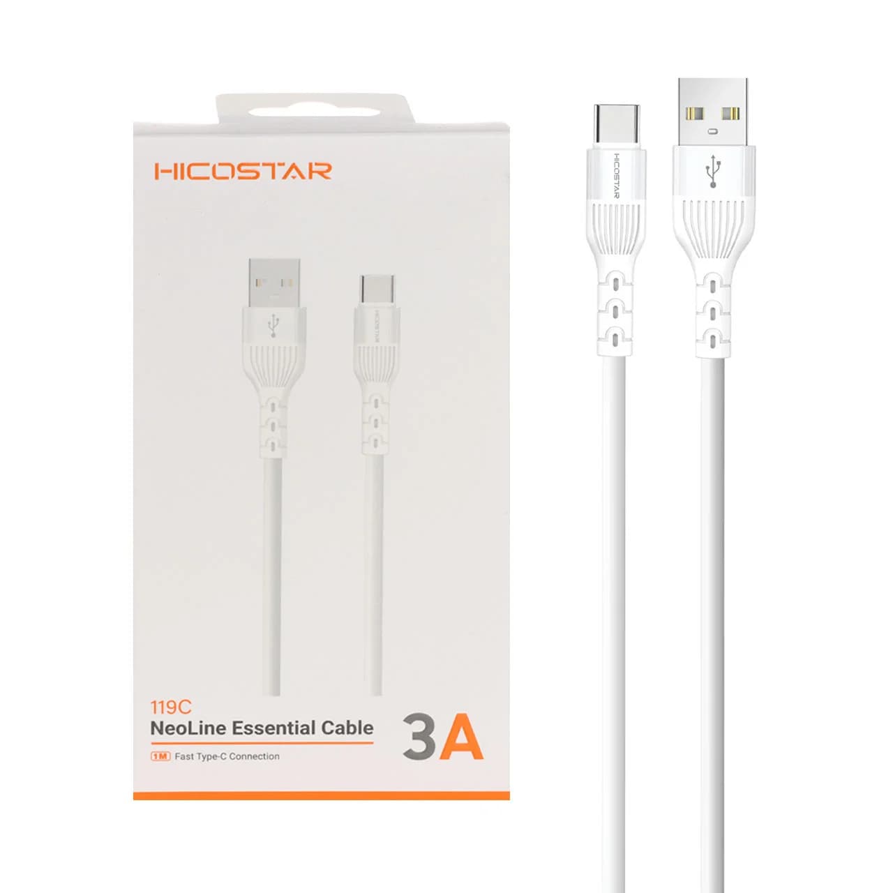 کابل شارژ فست Hicostar Type-C مدل 119C – سفید