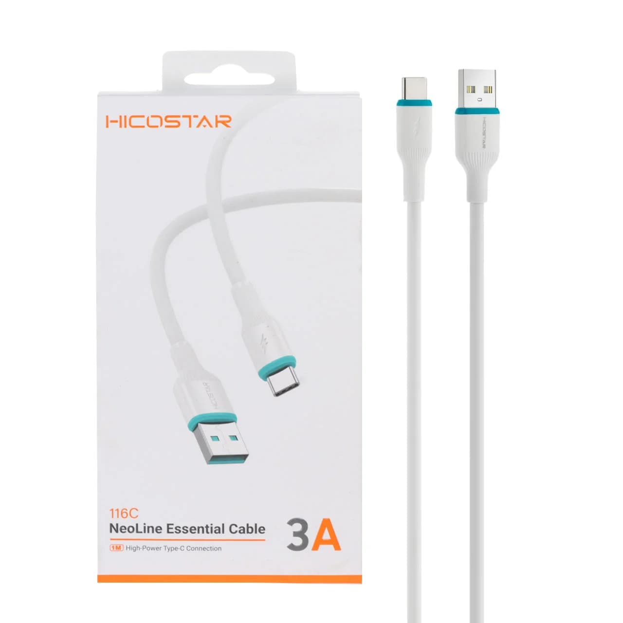 کابل شارژ فست Hicostar Type-C مدل 116C – سفید