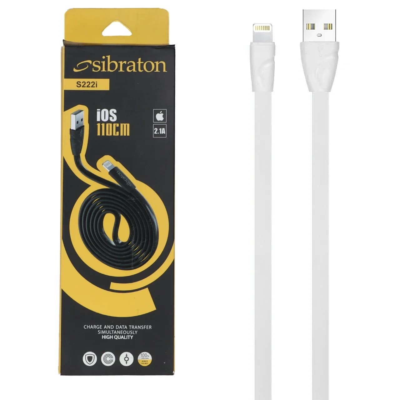 کابل شارژ آیفون Sibraton مدل S222 i – سفید (گارانتی متین)