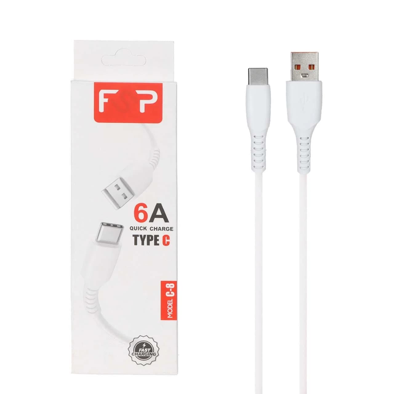 کابل شارژ فست FSP Type-C مدل C-8 – سفید