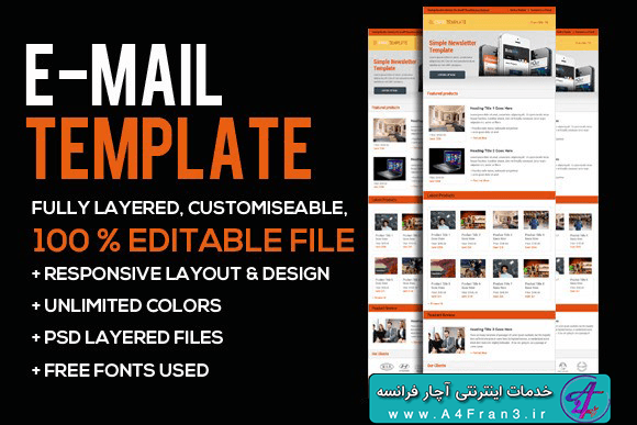 دانلود قالب فتوشاپ خبرنامه ایمیلی Business Email PSD Template