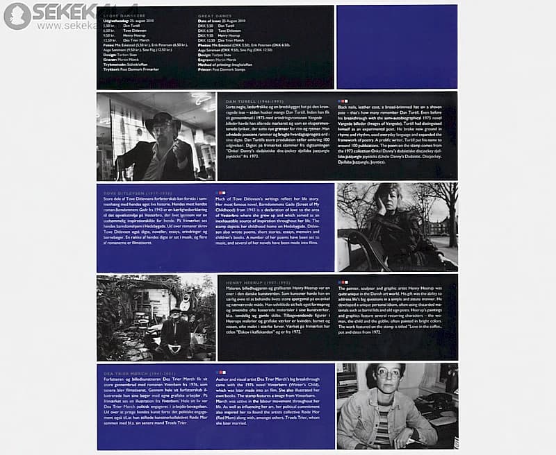 بوکلت تمبر دانمارک 2008 – شخصیت های مشهور | ارزش 34 کرون — تصویر ۲
