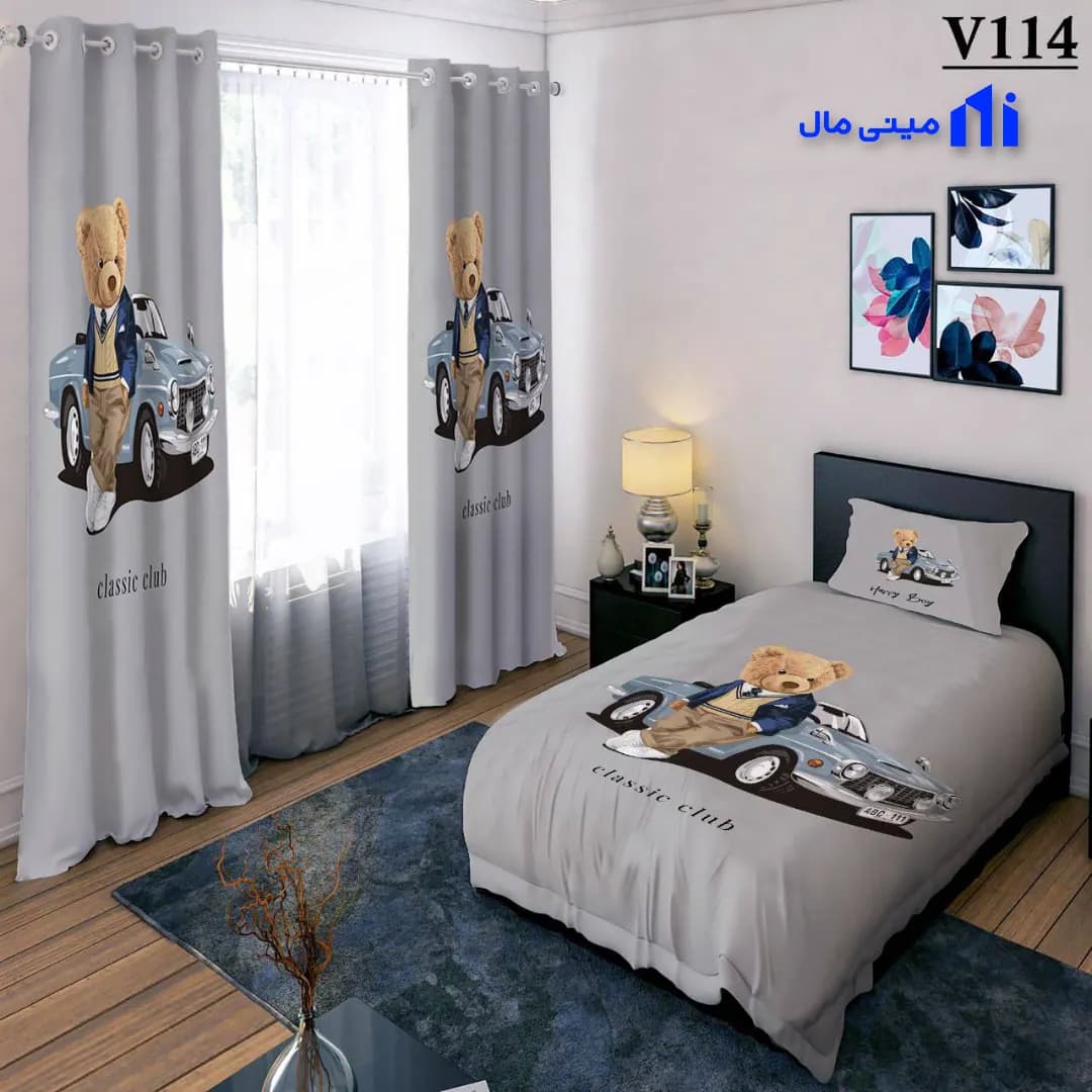 روتختی تدی و ماشین کلاسیک زمینه طوسی V114