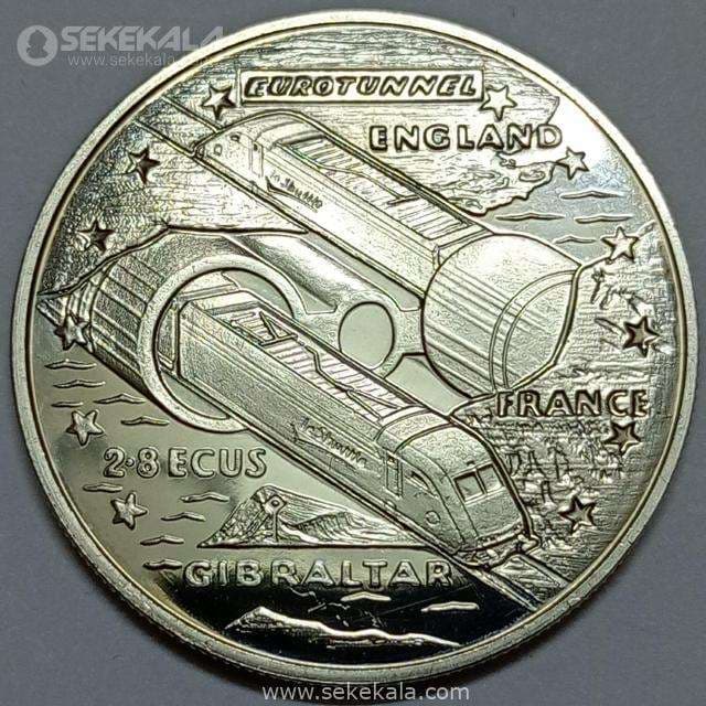 سکه پروف 2.8 اکو کمیاب جبل الطارق 1995