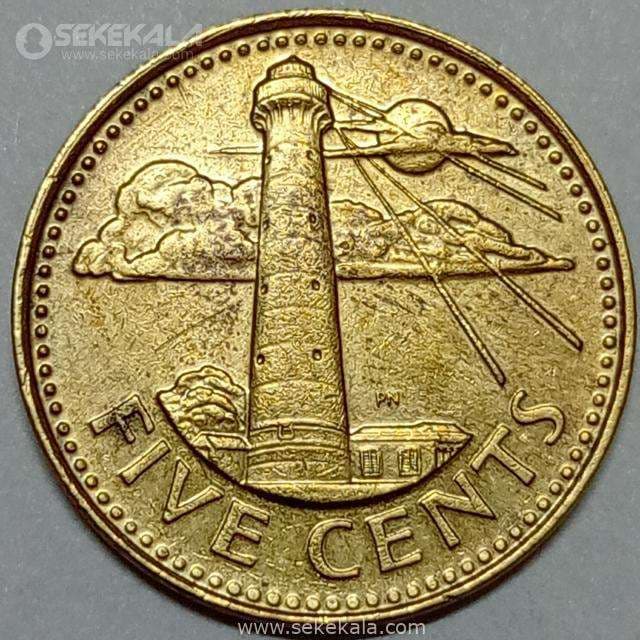 سکه کمیاب 5 سنت باربادوس 1989