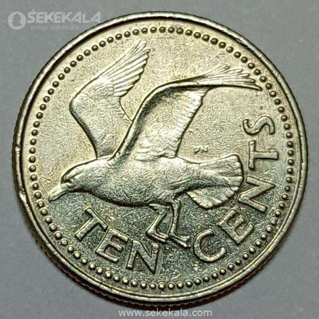 سکه کمیاب 10 سنت باربادوس 1996