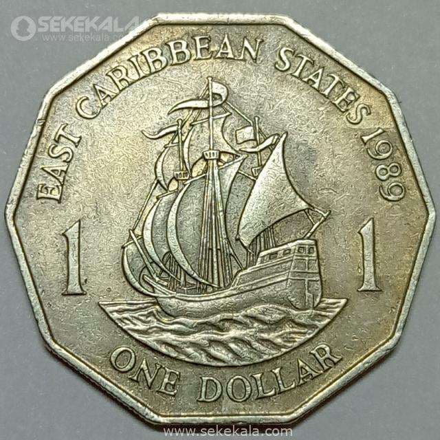 سکه کمیاب 1 دلار کارائیب 1989